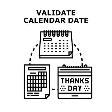 Validating calendar date management and event scheduling Stock Illustration
