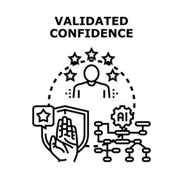 Validating confidence in ai data processing and security Stock Illustration