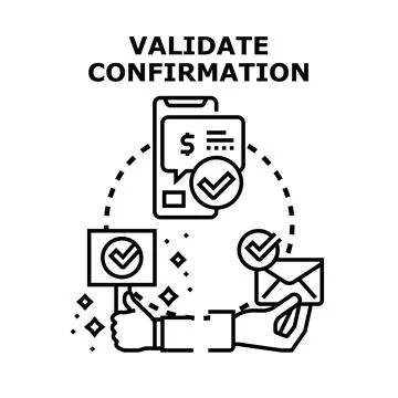 Validating confirmation message and transaction approval 스톡 일러스트