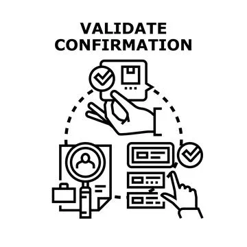Validating confirmation process for online order delivery Stock Illustration