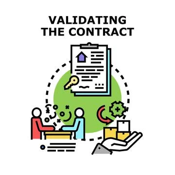 Validating contract agreement closing a business deal Stock Illustration