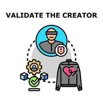 Validating creator identity and product authenticity online Ilustración de archivo