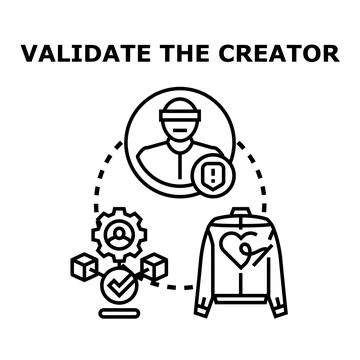 Validating creator identity and product authenticity online Ilustración de archivo