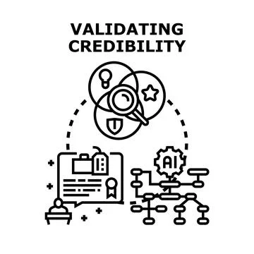 Validating credibility through data analysis and expertise Stockillustratie