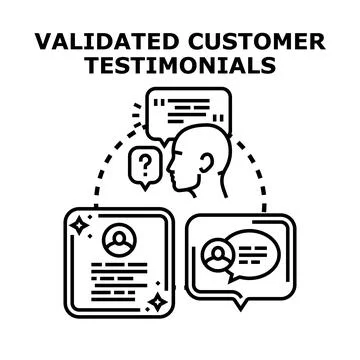Validating customer testimonials for business success and trust Stock Illustration