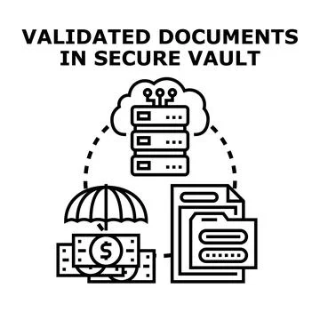 Validating data and documents in secure cloud storage 库存插图