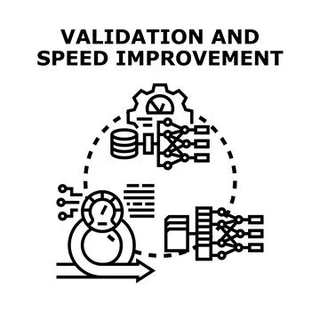 Validating data and improving speed in development process Stock Illustration
