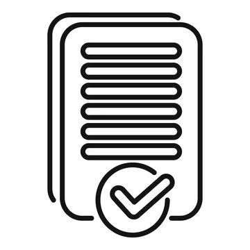 Validating document with checkmark icon representing successful verification Stock Illustration