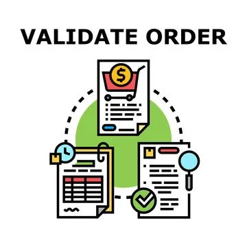 Validating e commerce order process concept illustration Stock Illustration