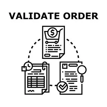 Validating e commerce order process concept illustration 库存插图