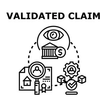 Validating financial claim through investigation and verification process Stock Illustration