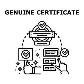 Validating genuine certificate for quality approval process Stock Illustration