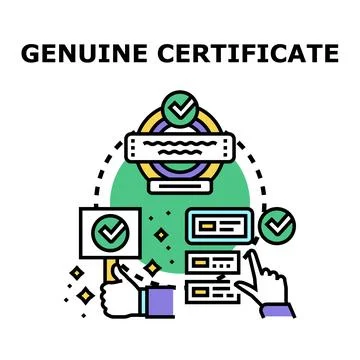 Validating genuine certificate for quality approval process Stock Illustration