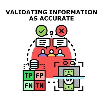 Validating information accuracy and data verification concept Stock Illustration