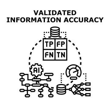 Validating information accuracy using artificial intelligence concepts Stock Illustration