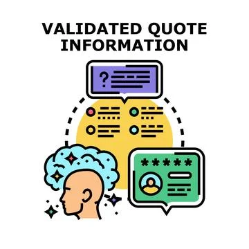 Validating information and getting reliable data quote Illustrazione stock