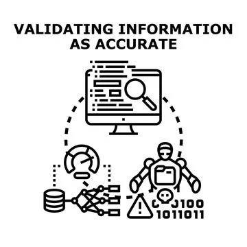 Validating information checking for accuracy with artificial intelligence 스톡 일러스트