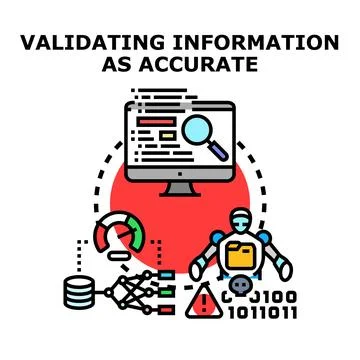 Validating information checking for accuracy with artificial intelligence Stock Illustration