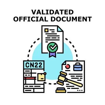 Validating official document process with legal approval 스톡 일러스트