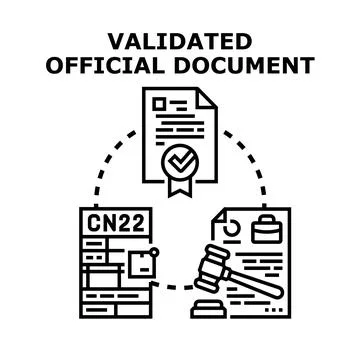 Validating official document process with legal approval 스톡 일러스트