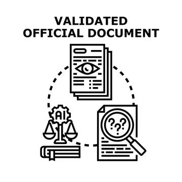 Validating official document using ai for security Stock Illustration