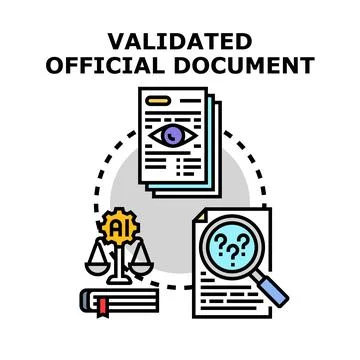 Validating official document using ai for security Stock Illustration