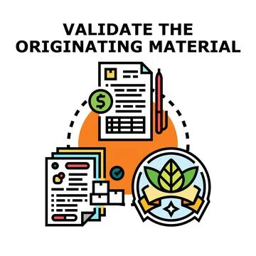 Validating originating material for ethical sourcing and sustainability Stock Illustration