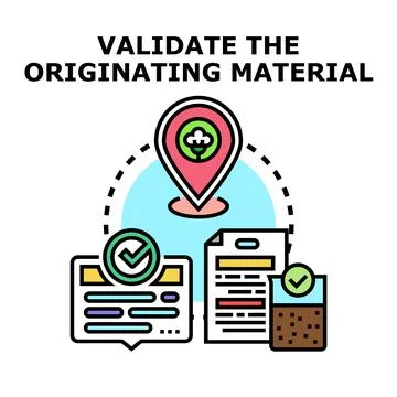Validating originating material traceability and responsible sourcing process Stock Illustration