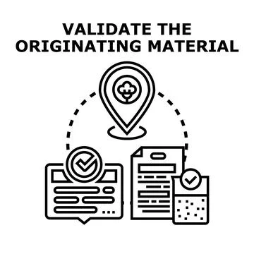 Validating originating material traceability and responsible sourcing process Stock Illustration
