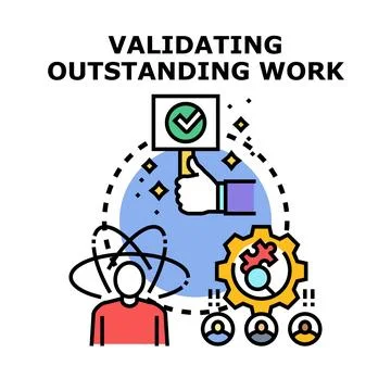 Validating outstanding work concept vector illustration Stock Illustration