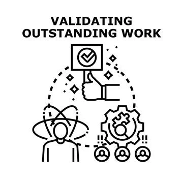 Validating outstanding work concept vector illustration Stock Illustration