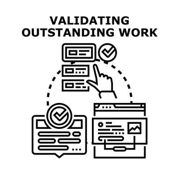 Validating outstanding work creating success approval process Stock Illustration