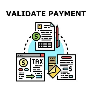 Validating payment process for financial transaction management Stock Illustration
