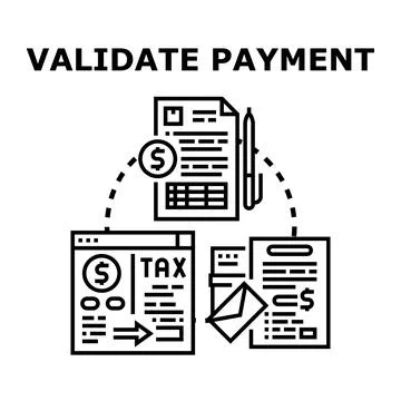 Validating payment process for financial transaction management Stock Illustration