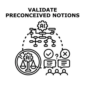 Validating preconceived notions in artificial intelligence development Stock Illustration