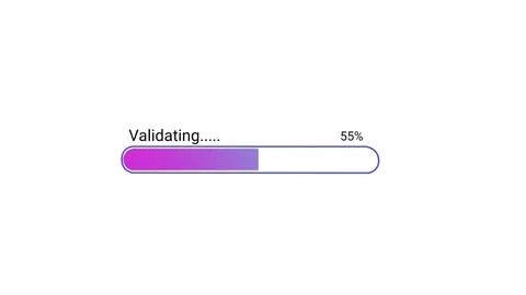 Validating Progress Bar Loading Animation Minimalist System Process Stockbeeldmateriaal 342405382