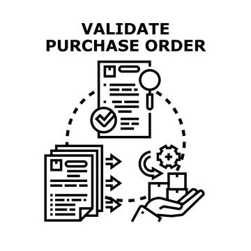 Validating purchase order process with document approval 库存插图