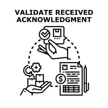 Validating received acknowledgment concept illustration for business operatio 스톡 일러스트