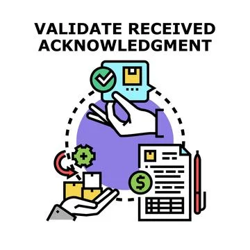 Validating received acknowledgment concept illustration for business operatio 스톡 일러스트