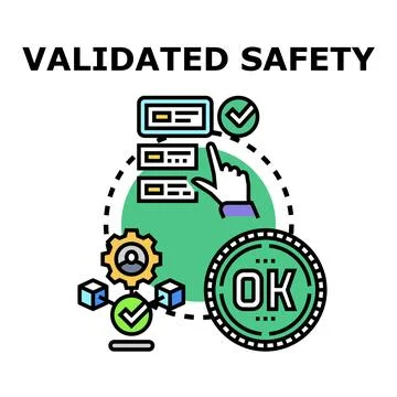 Validating safety system and approving secure processes Stock Illustration