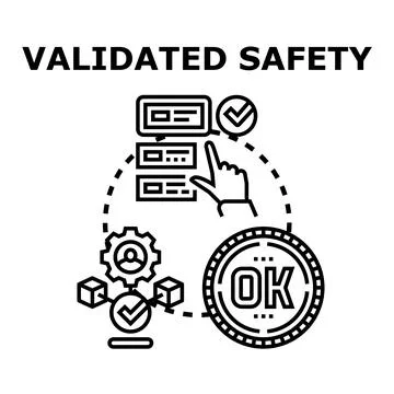 Validating safety system and approving secure processes Stock Illustration