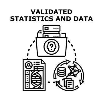 Validating statistics and data through scientific analysis concept 스톡 일러스트