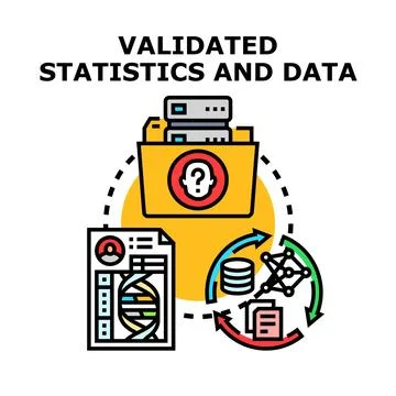 Validating statistics and data through scientific analysis concept Stock Illustration