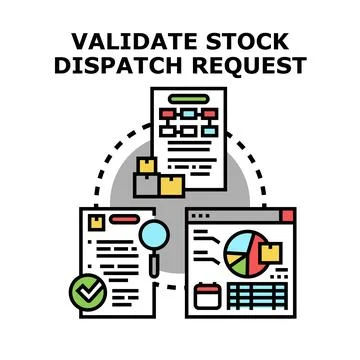 Validating stock dispatch request process for inventory management Stock Illustration