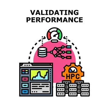 Validating system performance and high computing solution Stock Illustration