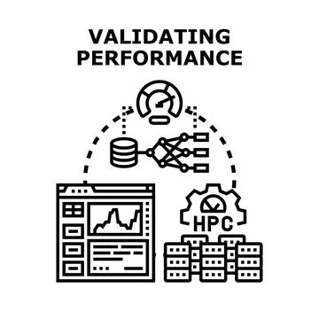 Validating system performance and high computing solution 스톡 일러스트