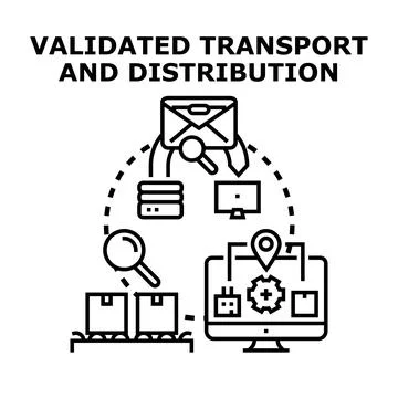 Validating transport and distribution logistics management system 스톡 일러스트