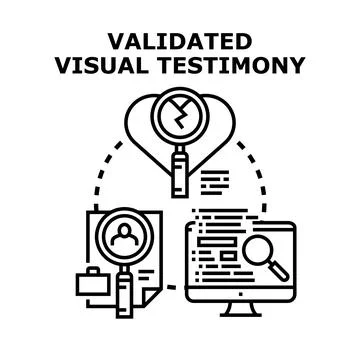 Validating visual data and evidence for testimony Stock Illustration