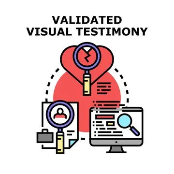 Validating visual data and evidence for testimony Stock Illustration