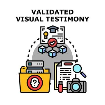 Validating visual testimony data with expert verification Stock Illustration